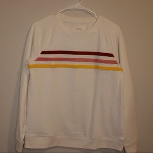 Sonoma White Striped Sweatshirt NWT